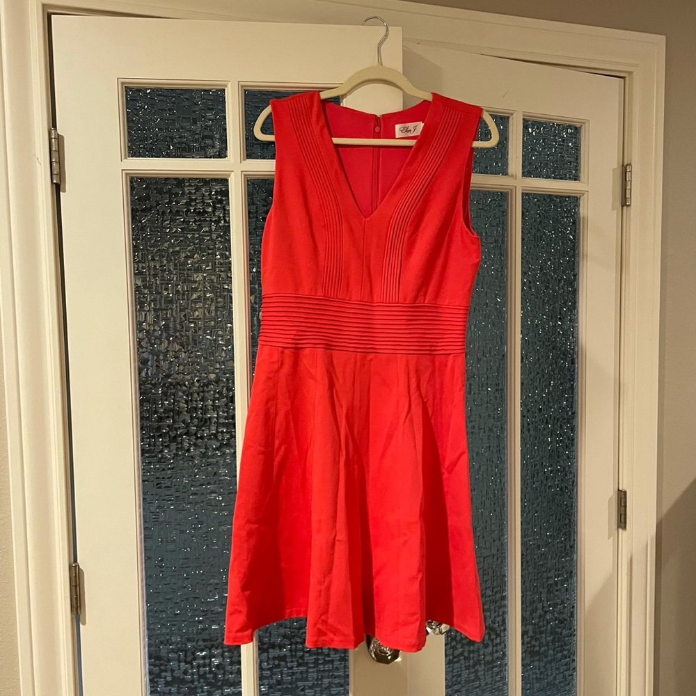 Eliza J Coral V Neck Work Dress